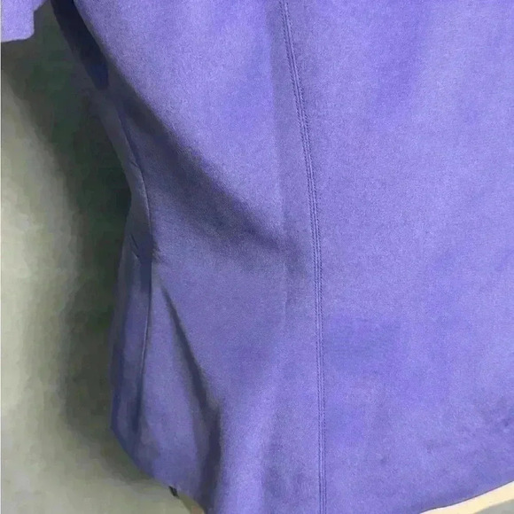 Maggy London 100% Silk Size 10 Purple Classic Jacket Faux Pockets - Picture 7 of 13